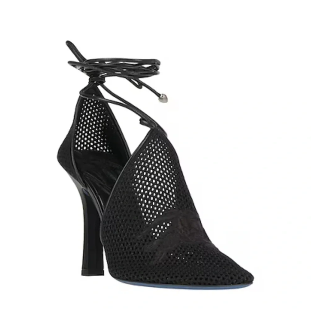Burberry Ankle Wrap Mesh Knit Pump (Women) - Picture 3 of 12